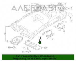 Suport de fixare a parasolarului pasagerului Volvo XC90 16-22 gri