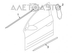 Молдинг двери нижний передней правой VW CC 08-17 хром