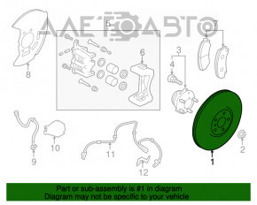 Placa de frână față dreapta Infiniti Q50 14-