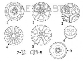 Комплект дисков R19 x 7,5J 4шт Toyota Rav4 19-