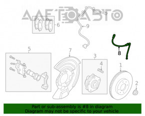 Furtun de frână față dreapta Nissan Rogue 21-23 construit în SUA