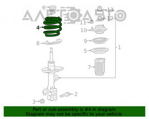 Arcul de suspensie din față dreapta pentru Lexus ES350 19-20