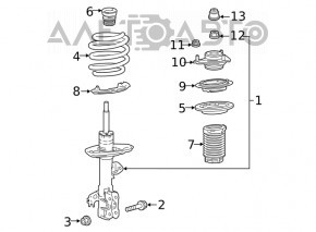 Arcul de suspensie din față dreapta pentru Lexus ES350 19-20