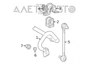 Stabilizatorul frontal pentru Lexus ES250 ES300h ES350 19- F-SPORT