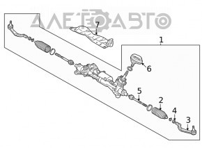 Bară de direcție Nissan Rogue 21-23 electrică, fabricată în Japonia.