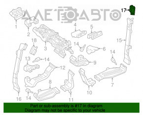 Deflectorul de aer al stâlpului central drept Audi Q7 16- negru.