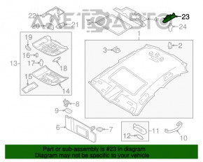 Plafonul de iluminare spate pentru Audi A6 C7 12-18 gri, zgârieturi