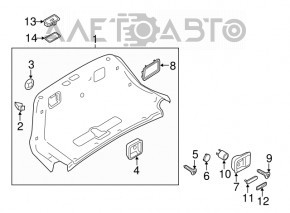 Butonul de deschidere a portbagajului pentru Audi A6 C7 12-18, interior, negru