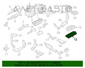 Grila de aerisire centrală a panoului frontal Audi A6 C7 12-15, neagră, cu inserție cromată