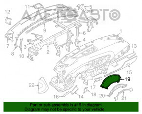 Обрамление щитка приборов Audi A6 C7 12-18 черная