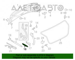 Пружина петли крышки багажника левая Audi A6 C7 12-18 с накладкой