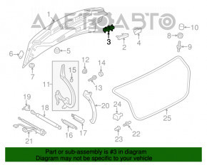 Suportul de amortizare a capacului portbagajului drept pentru Audi A6 C7 12-18