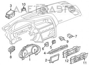 Tabloul de bord Audi A6 C7 12-18 cu vedere pe timp de noapte, fără proiecție, 107k, zgârieturi