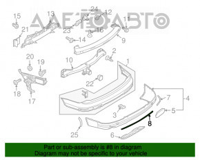 Молдинг заднего бампера центр Audi Q7 4L 10-15 OEM