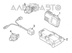 Modulul camerei de vizualizare de sus a asistenței șoferului Audi Q7 16-