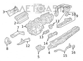 Deflectorul conductei de aer din panoul frontal stânga Audi Q7 16-