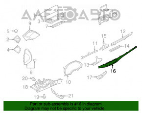 Inserții pentru panoul frontal inferior Audi Q7 16- sub lemn gri, ciobituri, zgârieturi