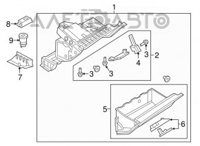 Capacul panoului frontal central dreapta Audi Q7 16- negru, suport rupt.