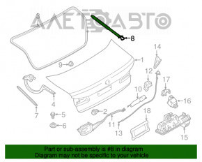 Capacul portbagajului dreapta BMW 5 G30 17-23 electric.