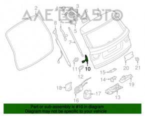 Bara de protecție a portbagajului stânga BMW X3 F25 11-17 pe ușă