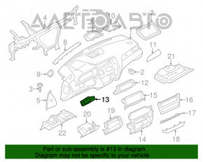 Накладка передней панели левая BMW X3 F25 11-17 черный глянец, вздулось покрытие