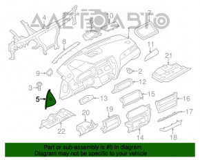 Накладка передней панели боковая левая BMW X3 F25 11-17 бежевая