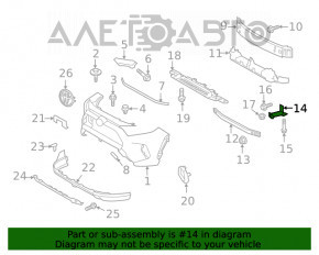 Colțul inferioar al amplificatorului de bara de protecție din față dreapta Toyota Rav4 19- nou OEM original.