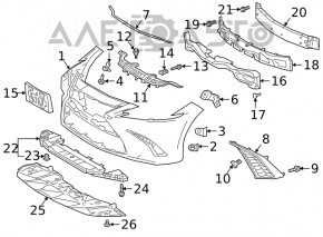 Bara față goală Lexus ES250 ES300h ES350 19- fără senzori de parcare F-SPORT