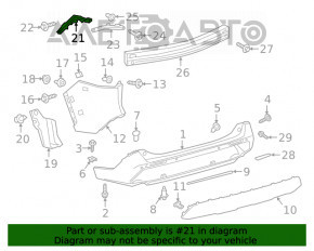 Suportul pentru bara spate de pe aripa stângă Toyota Rav4 19- nou OEM original.