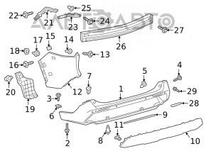 Suport bara spate pe aripa stanga Toyota Rav4 19 - nou original OEM