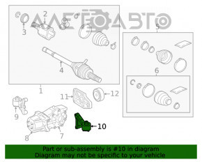 Montarea reductorului din spate stânga Toyota Rav4 19- 2.5 AWD