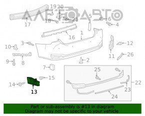 Suportul pentru bara spate stânga jos Lexus ES250 ES300h 19-