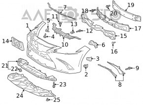 Absorbantul de bara fata superioara pentru Lexus ES250 ES300h ES350 19-