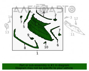 Grila radiatorului Lexus ES250 ES350 19-21 cu senzori de parcare.