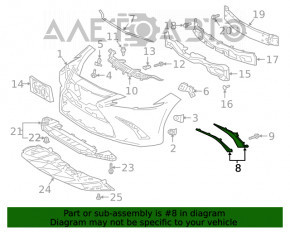 Moldura bara fata dreapta Lexus ES250 ES300h ES350 19-