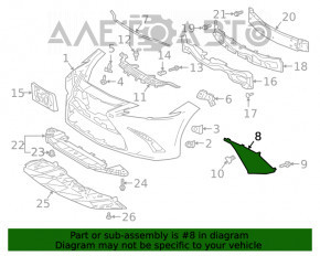 Moldura bara fata dreapta Lexus ES250 ES300h ES350 19- F-SPORT