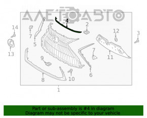 Молдинг решетки радиатора grill верхний Lexus ES250 ES300h ES350 19-