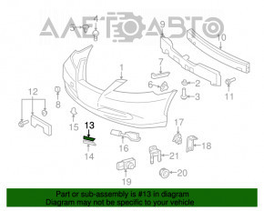 Capacul bara fata dreapta Lexus ES350 07-09 superior.