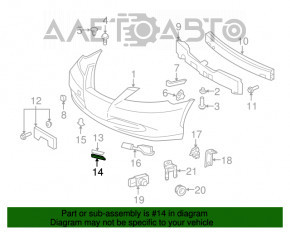 Capacul bara fata stanga Lexus ES350 07-09 inferior