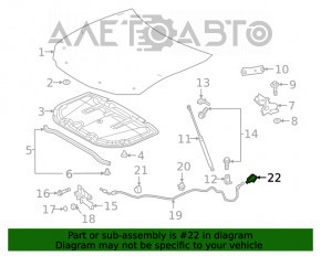 Manerul de deschidere a capotei interioare pentru Lexus ES300h ES350 19, negru.