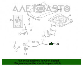 Manerul de deschidere a capotei pentru Lexus ES350 07-12 gri.