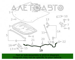 Cablu de blocare a capotei pentru Lexus ES250 ES300h ES350 20-