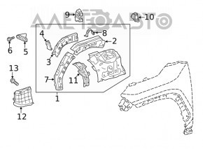 Protecția motorului, arc lateral stânga Toyota Venza 21-