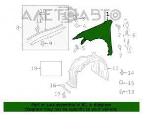 Aripa dreapta fata Lexus ES250 ES300h ES350 19-