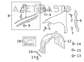 Aripa dreapta fata Lexus ES250 ES300h ES350 19-