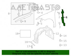 Garnitura aripa usa-stanga Lexus ES250 ES300h ES350 19-