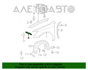 Suport aripa dreapta pentru Lexus ES350 07-12, lungime mare.