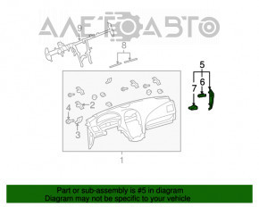 Capacul panoului frontal lateral dreapta Lexus ES350 07-12 negru