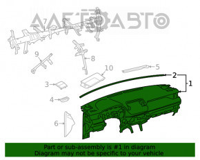 Panoul frontal cu AIRBAG Toyota Rav4 19- negru