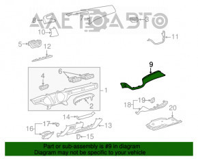 Capacul torpedoului dreapta jos pentru Toyota Avalon 13-18 din lemn